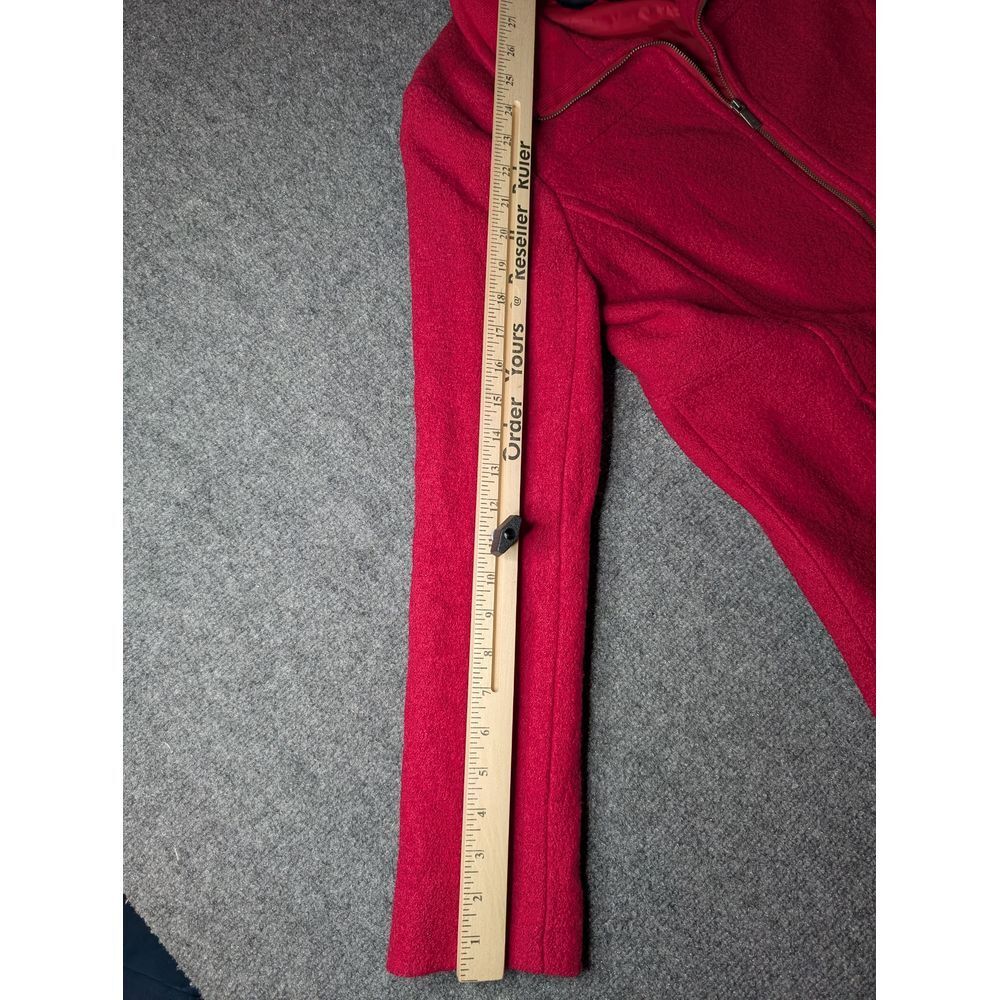 Lands' End Wool Blend Coat Women's Size US‎ 8/ UK 12 Red Zip Up - Picture 5 of 9